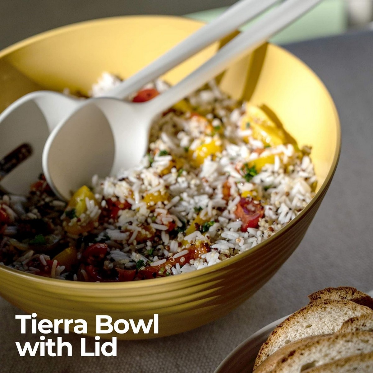 Guzzini Tierra Container with lid mustard yellow Ø 30x13 cm cod.175001206 Guzzini