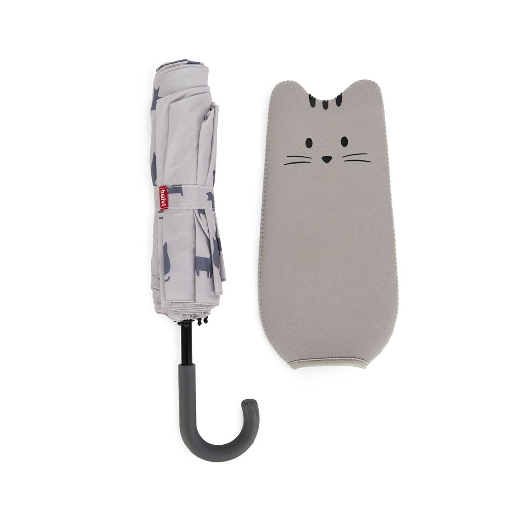Balvi grey cat umbrella with neoprene nylon case 27828 Balvi