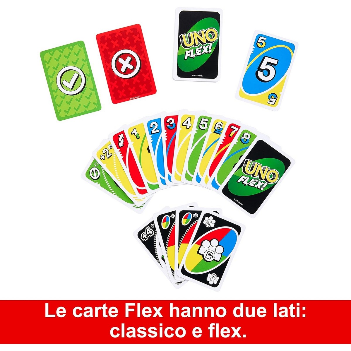 Mattel Games - UNO Flex, card game for 2 to 6 players Af Interni