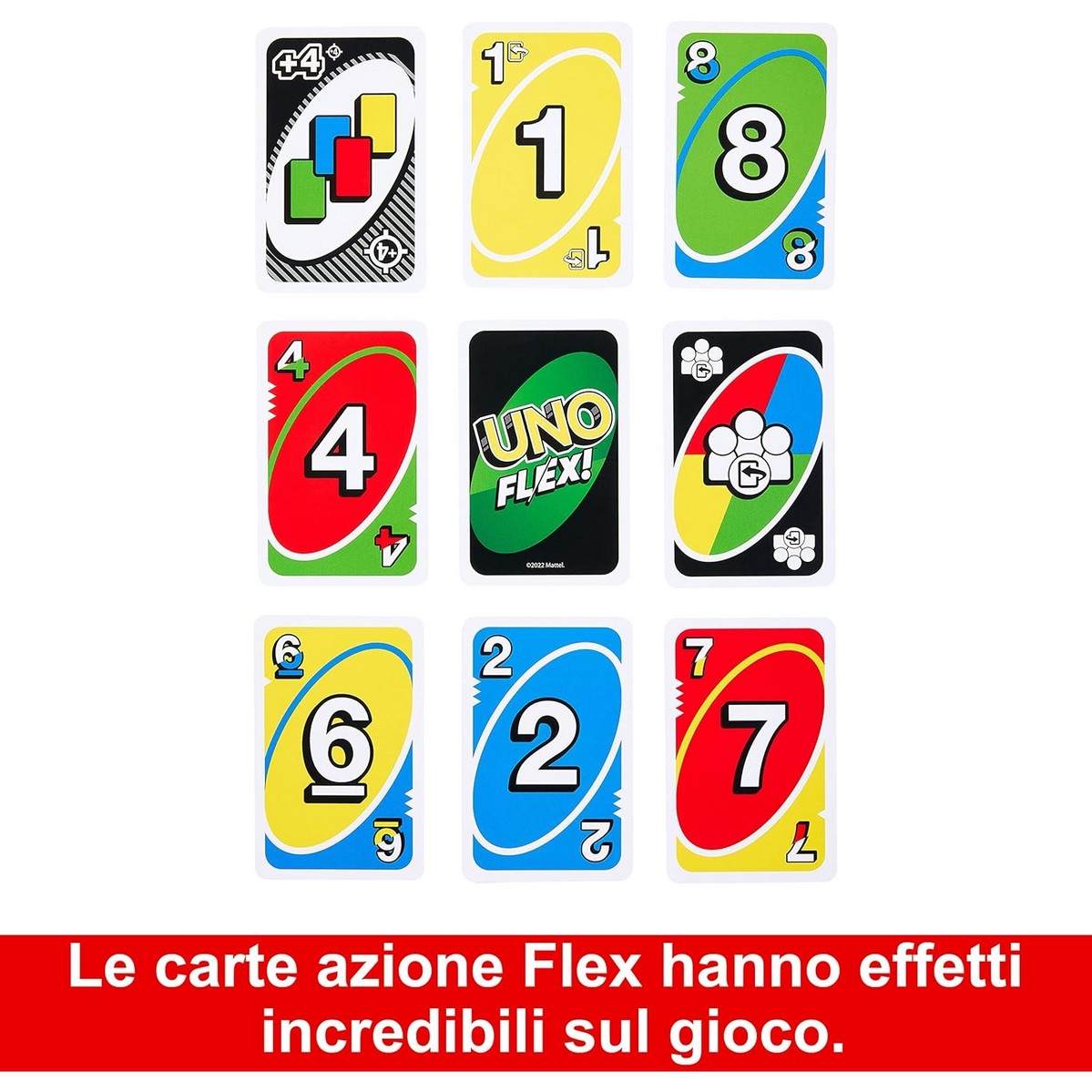 Mattel Games - UNO Flex, card game for 2 to 6 players Af Interni