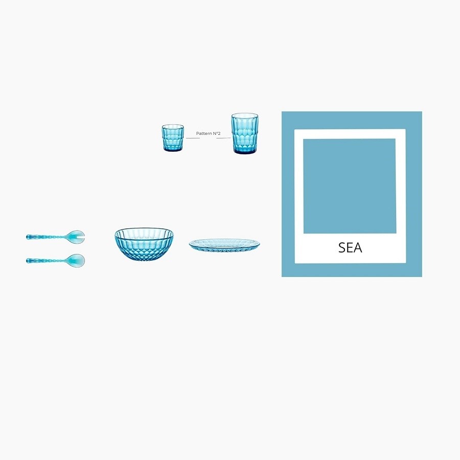 Guzzini Vanity posate insalata azzuro trasparente cm 28 cod.129600AR81 Guzzini