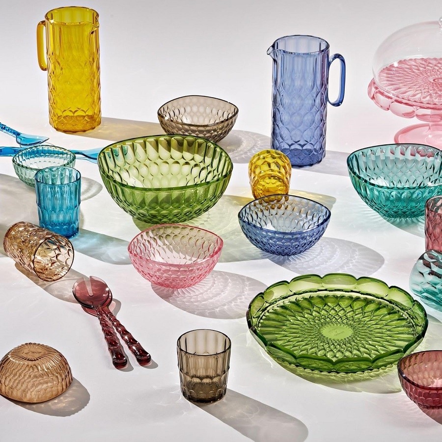 Guzzini Vanity posate insalata azzuro trasparente cm 28 cod.129600AR81 Guzzini