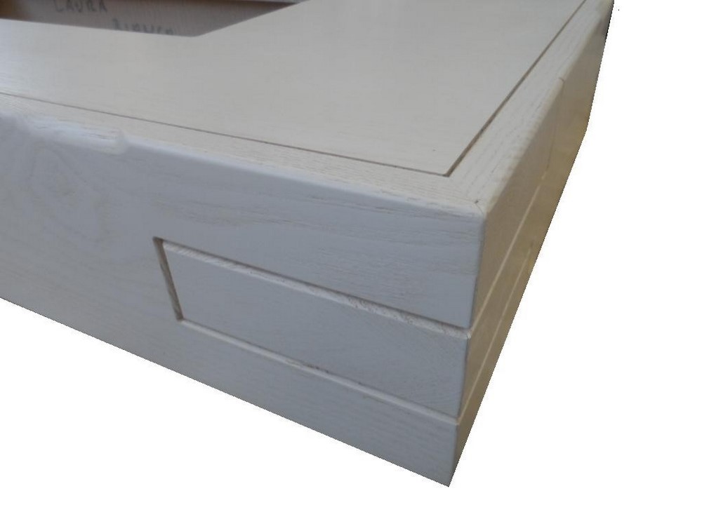 Cappa cucina Stock legno frassino grezzo angolare 90x90 motore HC X 52 - Cappa Classica Cappa per angolo Coppari - Cappe Rustiche